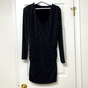 White House Black Market Women's Black and Silver Dress size 8. Worn once.